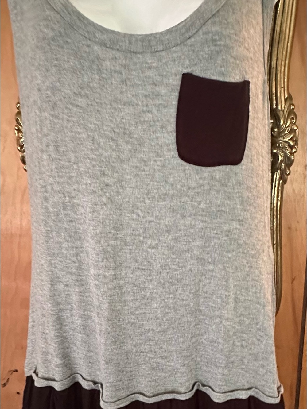 Degrees Gray Mini Dress with Dark Pocket XL